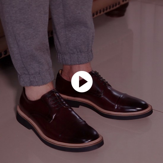 SAPATO MASCULINO DERBY ALMERÍA BURGUNDY | Adolfo Turrion