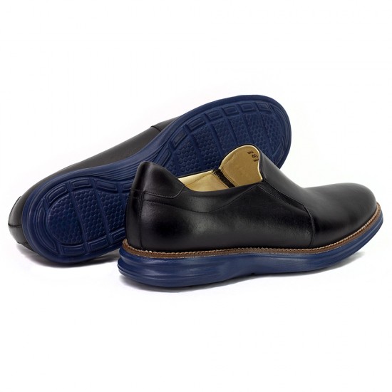 SLIP ON MASCULINO BALI PRETO - SOLA AZUL | Adolfo Turrion
