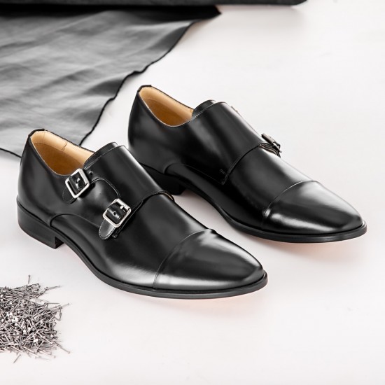 SAPATO SOCIAL MONK STRAP BARLEE PRETO | LOUIE