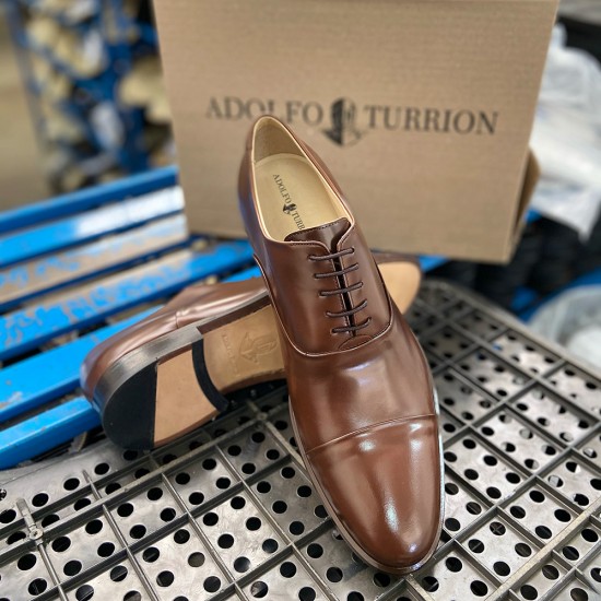 Sapato Social Estilo Italiano Em Couro Legítimo Café / Marrom Com Cadarço -  FKV Calçados